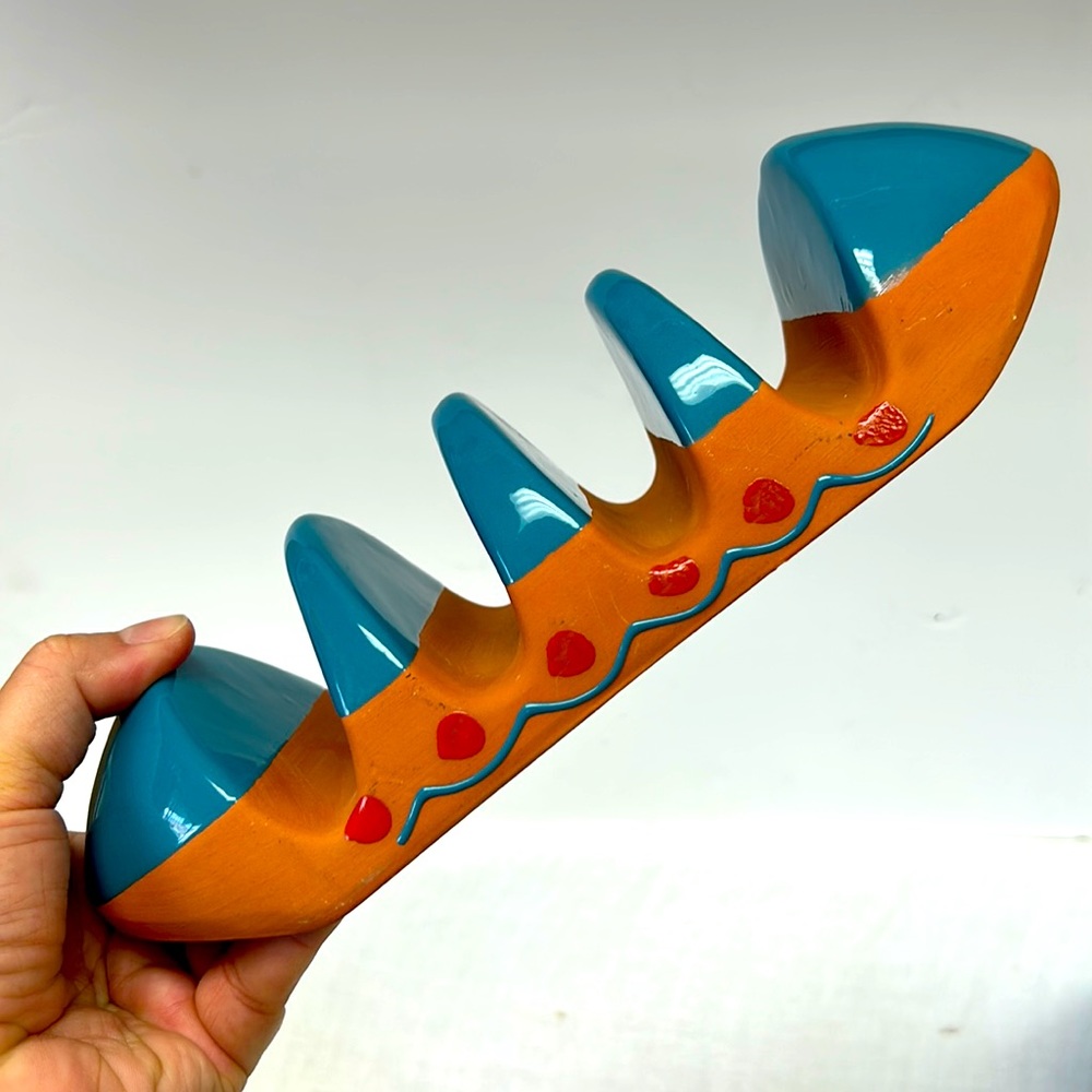 Vintage terra cotta 4 slot taco stand by “ Himark” Portugal